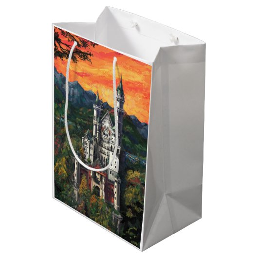 Schloss Neuschwanstein Mittlere Geschenktüte (Rückseite Schrägansicht)