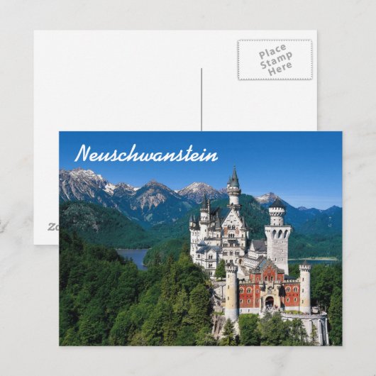 Schloss Neuschwanstein Postkarte (Vorne/Hinten)