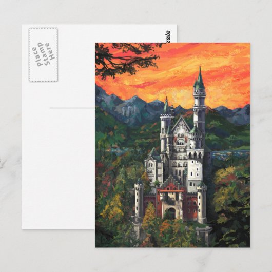 Schloss Neuschwanstein Postkarte (Vorne/Hinten)