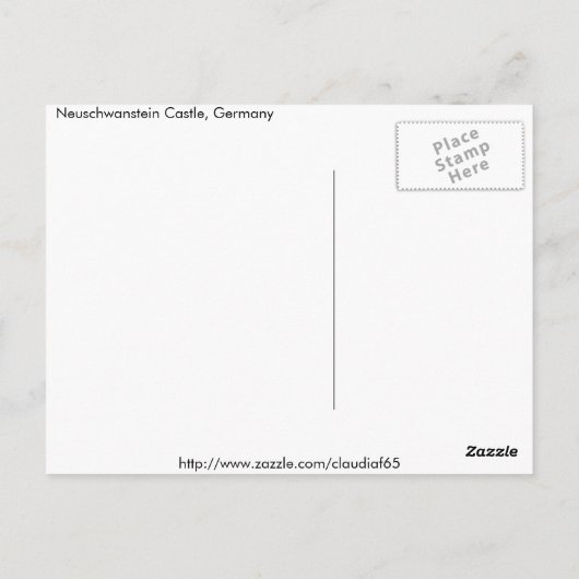 Schloss Neuschwanstein Postkarte (Rückseite)