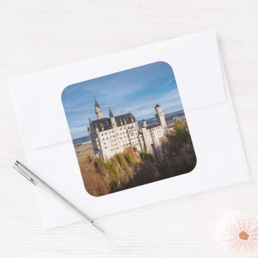 Schloss Neuschwanstein Quadratischer Aufkleber (Umschlag)