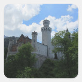 Schloss Neuschwanstein Quadratischer Aufkleber (Vorderseite)