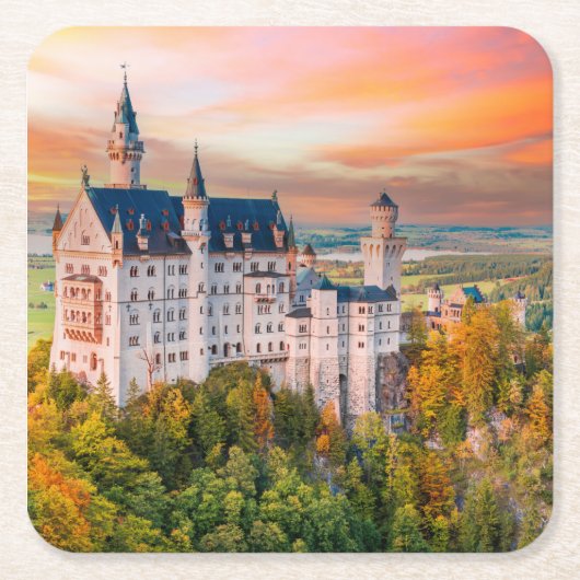 Schloss Neuschwanstein Rechteckiger Pappuntersetzer (Vorderseite)