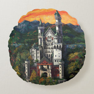 Schloss Neuschwanstein Rundes Kissen