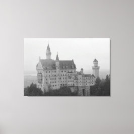 Schloss Neuschwanstein Schwarz-Weiß-Print Leinwanddruck