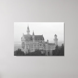 Schloss Neuschwanstein Schwarz-Weiß-Print Leinwanddruck