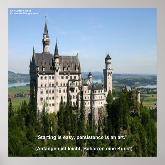 Schloss Neuschwanstein & Sprichwort Poster (Vorne)