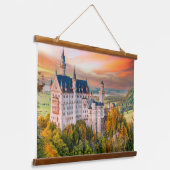 Schloss Neuschwanstein Wandteppich Mit Holzrahmen (Gewinkelt)
