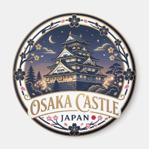 Schloss Osaka bei Nacht Japan Magnet