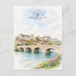 Schloss Pau und Brücke – Frankreich Postkarte