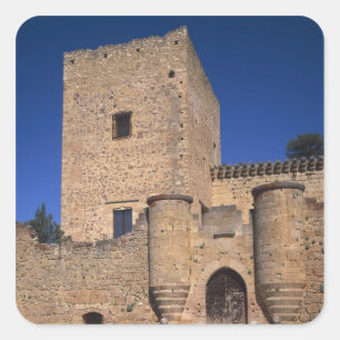 Schloss Pedraza, Kastilien Leon, Spanien 2 Quadratischer Aufkleber