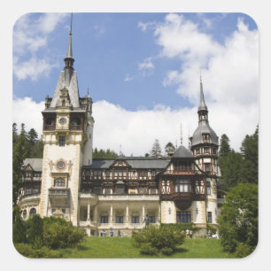 Schloss Peles aus dem 18. Jahrhundert, Sinaia, Rum Quadratischer Aufkleber