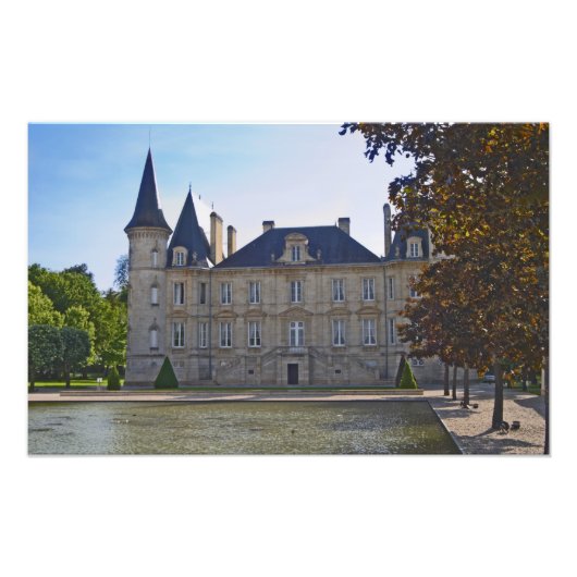 Schloss Pichon Longueville Baron und Teich Fotodruck (Vorne)