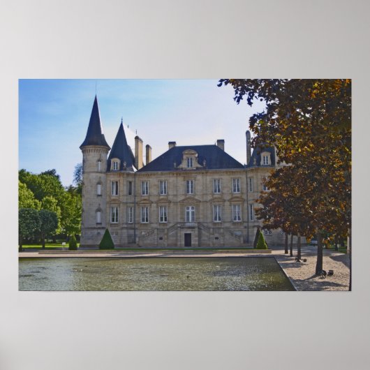 Schloss Pichon Longueville Baron und Teich Poster (Vorne)