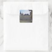 Schloss Pichon Longueville Baron und Teich Quadratischer Aufkleber (Tasche)