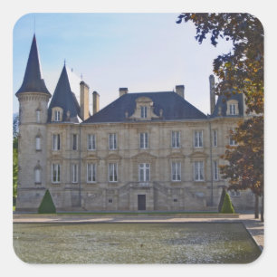 Schloss Pichon Longueville Baron und Teich Quadratischer Aufkleber