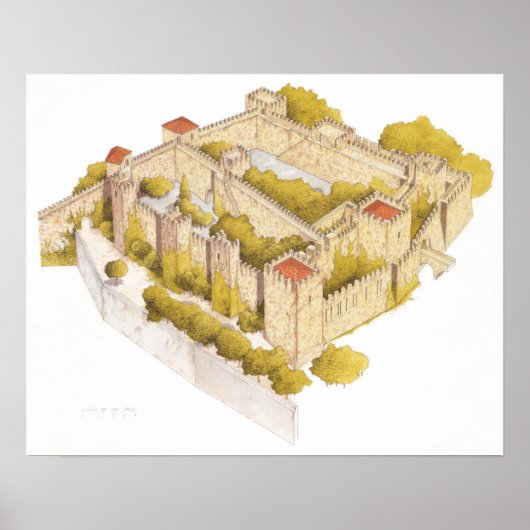 Schloss San Jorge. Lissabon Portugal Poster (Vorne)