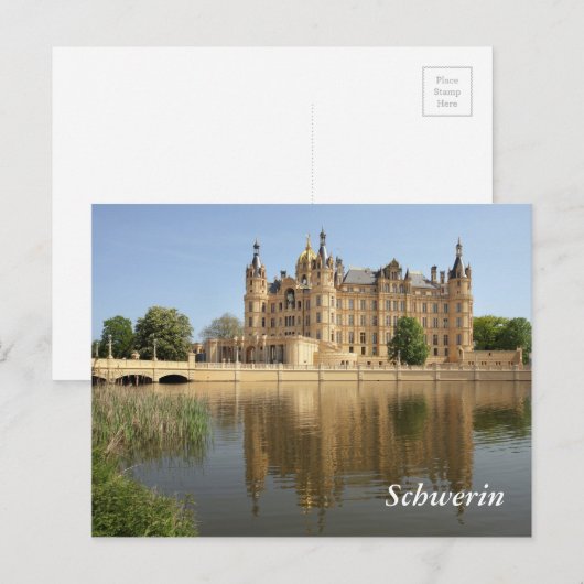 Schloss Schwerin Postkarte (Vorne/Hinten)