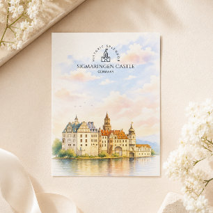 Schloss Sigmaringen Deutschland Wasserfarbe Wah Postkarte