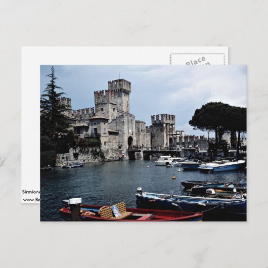 Schloss Sirmione, Südseite, Gardasee, Italien Postkarte (Vorne/Hinten)