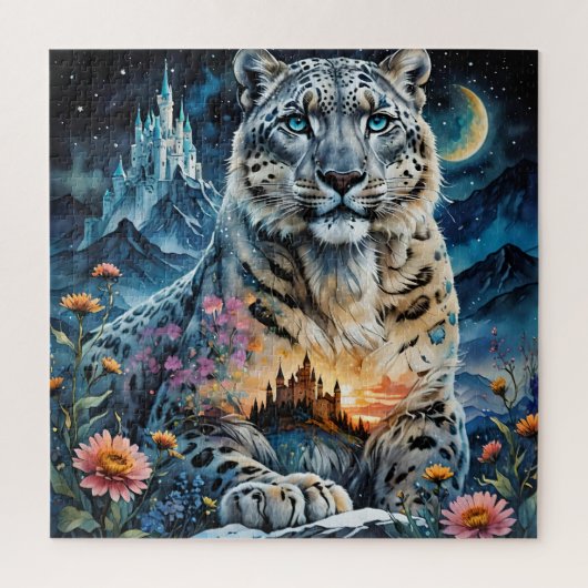 Schloss Snow Leopard Moon Jigsaw Puzzle (Vertikal)