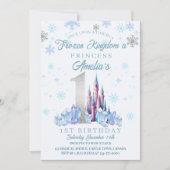 Schloss Sparkle Frozen 1. Geburtstag Einladung (Vorderseite)