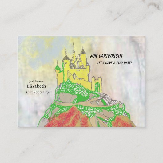 Schloss-Spiel-Datum laden mit Foto-an Rückseite Telefonnummerkarte (Vorderseite)