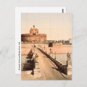 Schloss St. Angelo und Brücke, Rom, Latium Italien Postkarte (Vorne/Hinten)