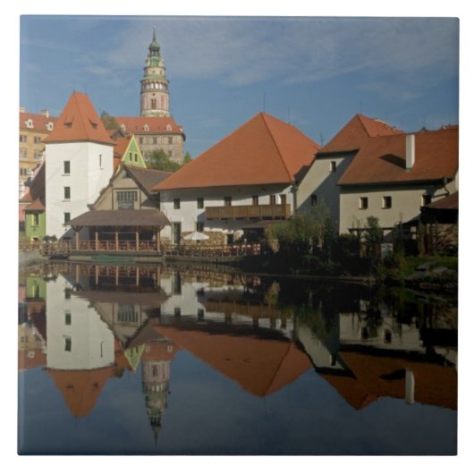 Schloss Turm, Moldau, Cesky Krumlov, Fliese (Vorderseite)