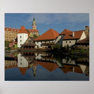 Schloss Turm, Moldau, Cesky Krumlov, Poster
