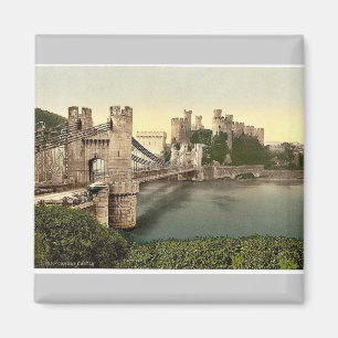 Schloss und Hängebrücke, Conway (d.h. Conwy), Magnet
