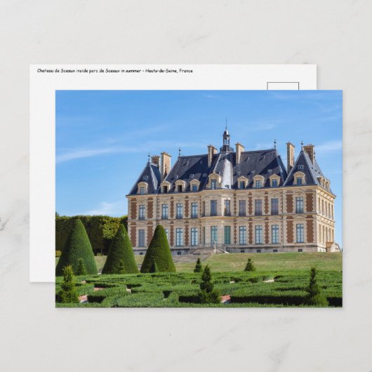 Schloss und Parc de Sceaux im Sommer - Frankreich Postkarte (Vorne/Hinten)