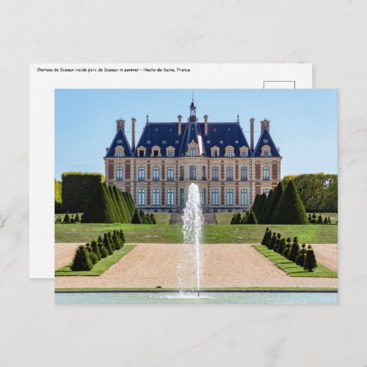 Schloss und Parc de Sceaux im Sommer - Frankreich Postkarte (Vorne/Hinten)