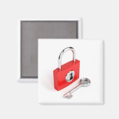 Schloss und Schlüssel Magnet (Vorderseite/Rückseite)