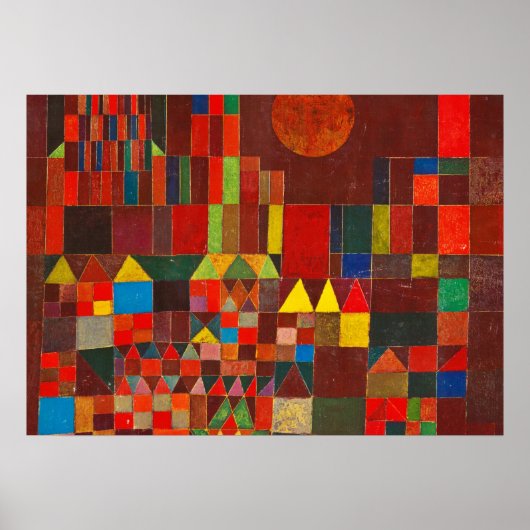 Schloss und Sonne, 1928 von Paul Klee Poster (Vorne)