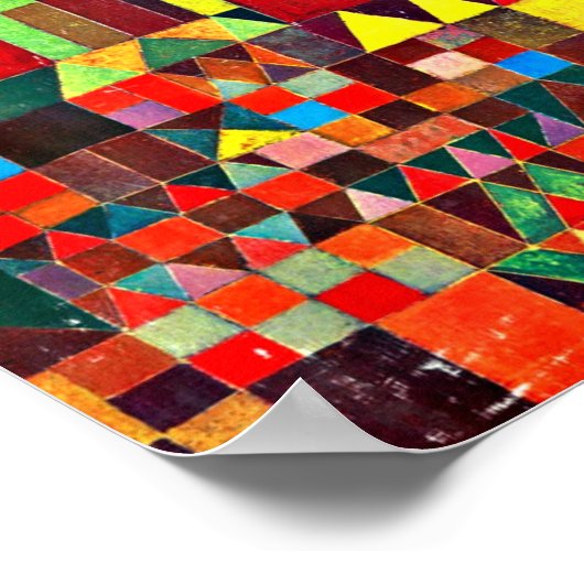 Schloss und Sonne, abstrakte Kunst von Paul Klee Poster (Ecke)