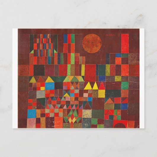 Schloss und Sonne, Paul Klee Expressionismus Postkarte (Vorderseite)