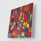 Schloss und Sonne, Paul Klee Quadratische Wanduhr (Winkel)
