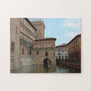 Schloss und Spiegelungen im Wassergraben - Fotogra Puzzle