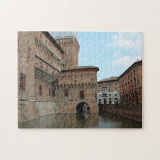 Schloss und Spiegelungen im Wassergraben - Fotogra Puzzle
