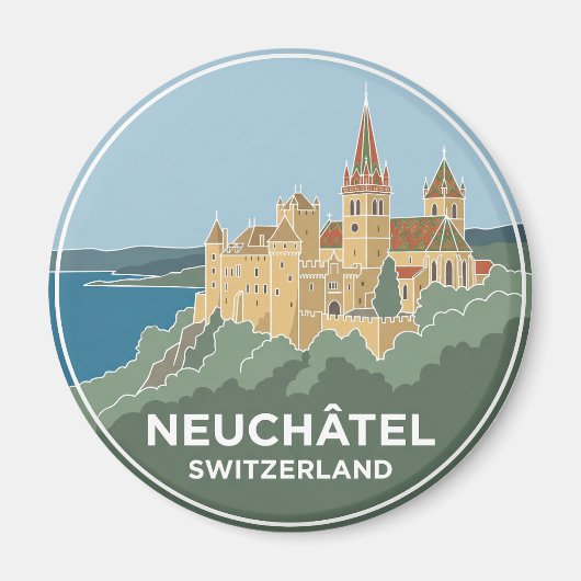 Schloss und Stiftskirche, Neuchâtel Magnet (Vorne)