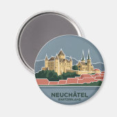 Schloss und Stiftskirche Schweiz Magnet (Vorderseite/Rückseite)