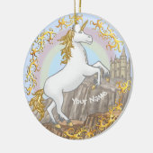 Schloss Unicorn Keramik Ornament (Links)