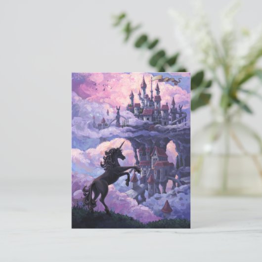 Schloss Unicorn Postkarte (Stehend Vorderseite)