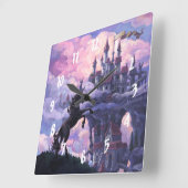 Schloss Unicorn Quadratische Wanduhr (Winkel)