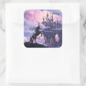 Schloss Unicorn Quadratischer Aufkleber (Tasche)