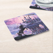 Schloss Unicorn Rechteckiger Pappuntersetzer (angewinkelt)