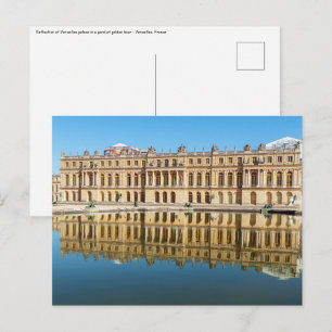 Schloss Versailles und Spiegelung in einem Teich Postkarte