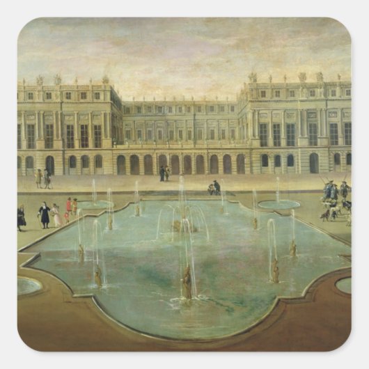 Schloss Versailles vom Garten Quadratischer Aufkleber (Vorderseite)
