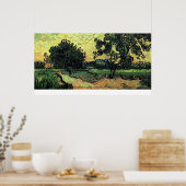 Schloss von Auvers Landschaft bei Sonnenuntergang Poster (Küche)